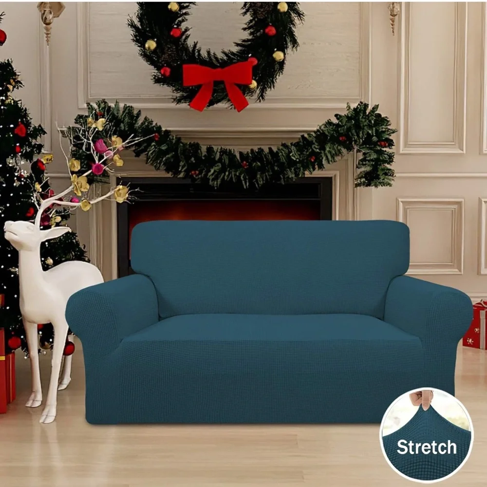 Elegant Teal Blue Sofa Cover
